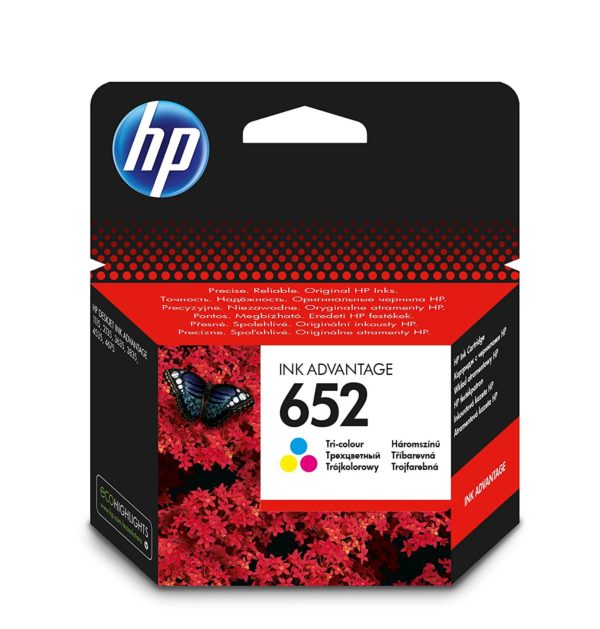 Original Tri-colour HP 652 Ink Cartridge