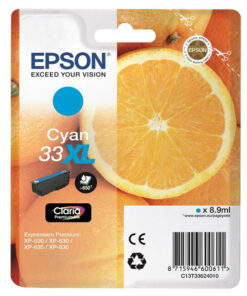 Original Epson 33XL Cyan Ink Cartridge (T3362 Oranges)