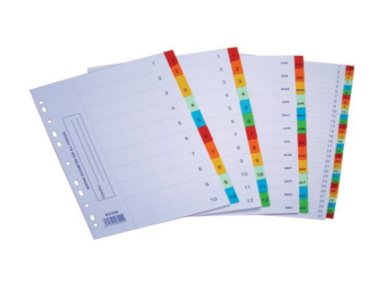 Paper Colored Dividers “Premier” A4 - Office Supplies from Ecomelani