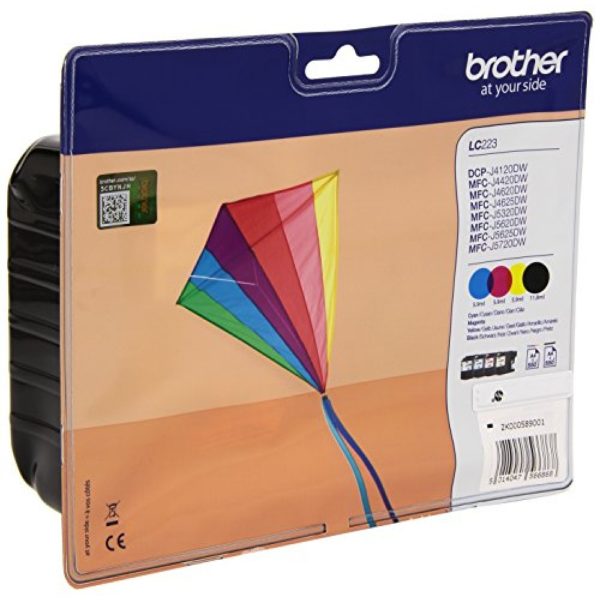 Original Multipack Brother LC223 All 4 Colour Set Ink Cartridges (LC223BK/LC223C/LC223M/LC223Y)