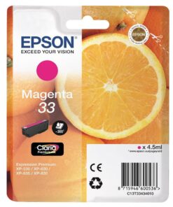 Original Epson 33 Magenta Ink Cartridge (C13T33434010) - Ecomelani