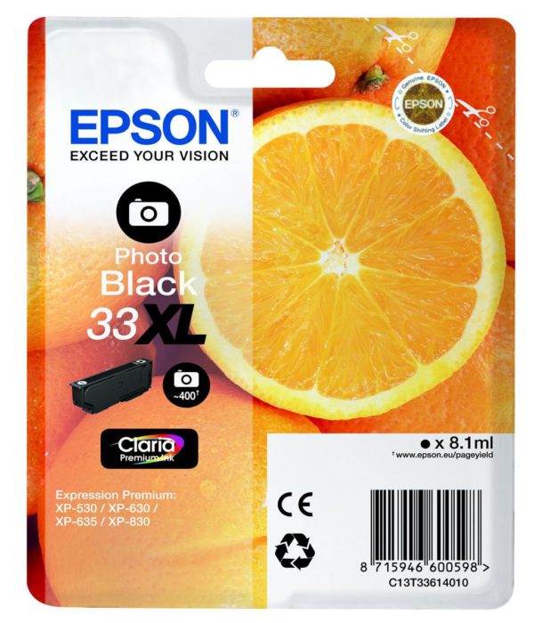 Original Epson 33XL Photo Black Ink Cartridge (C13T33614010) - Ecomelani