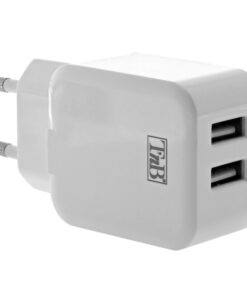 TNB 2.4A Mains 2 USB Charger 12W White - Ecomelani