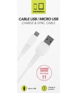 TNB Nylon Micro USB Cable 2M White - Ecomelani