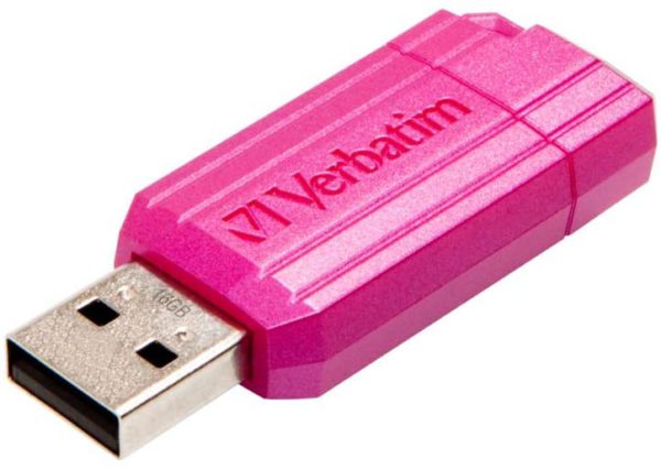 16GB Pinstripe USB Flash Drive Hot Pink - Ecomelani