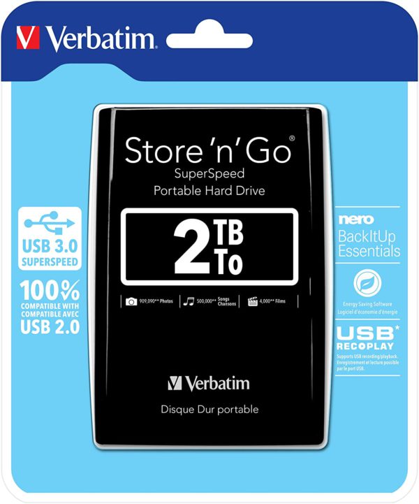 2TB Store 'n' Go USB 3.0 Portable Hard Drive Black - Ecomelani