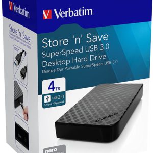 4TB 3.5Inch Store 'n' Save USB 3.0 Desktop Hard Disk Drive Black - Ecomelani