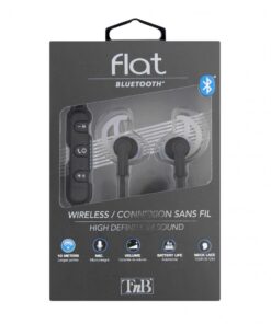 TNB Flat Black Bluetooth Earphones - Ecomelani