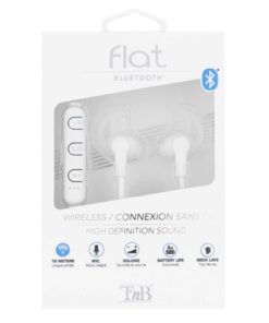 TNB Flat White Bluetooth Earphones - Ecomelani