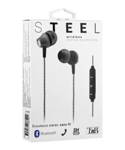 TNB Grey Steel Bluetooth Earphones - Ecomelani