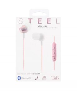 TNB Pink Steel Bluetooth Earphones - Ecomelani