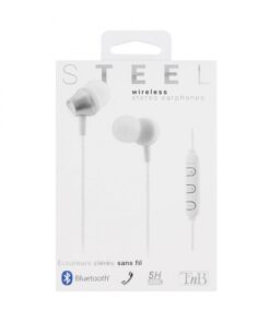 TNB Silver Steel Bluetooth Earphones - Ecomelani