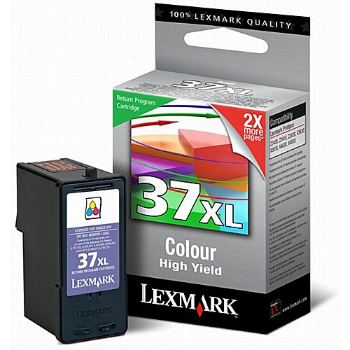 Original 37XL Tricolor Ink Cartridge Lexmark 18C2180E - Ecomelani