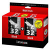 Original 32 Black Ink Cartridge Twin Pack Lexmark 80D2956 - Ecomelani