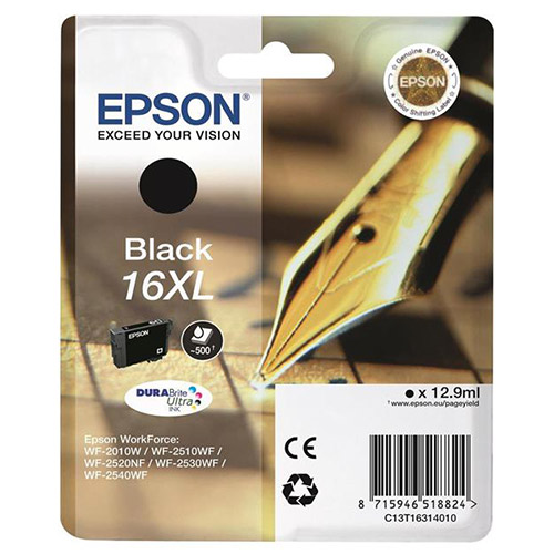 Original Black Ink Cartridge Epson T1631 16XL - Ecomelani