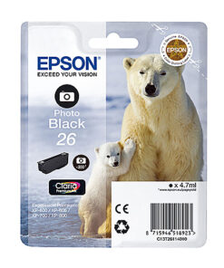 Original Photo Black Ink Cartridge Epson T2611 - Ecomelani