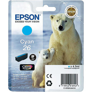 Original Cyan Ink Cartridge Epson T2612 - Ecomelani