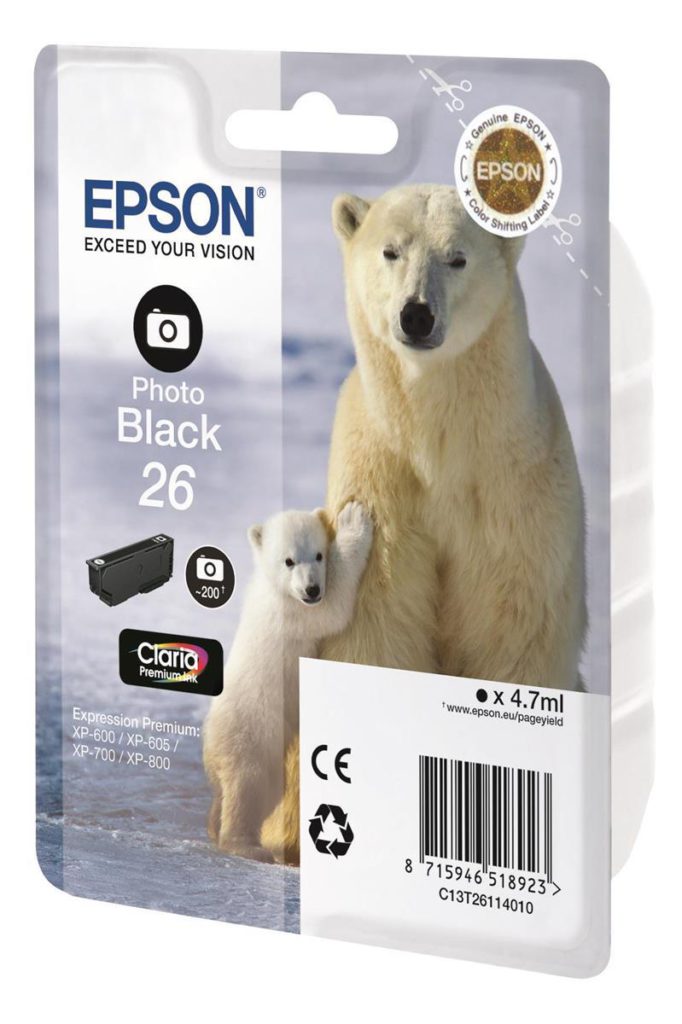 Original Photo Black Ink Cartridge Epson T2631 - Ecomelani