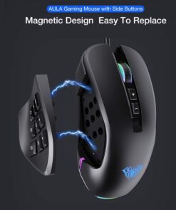 AULA H510 Professional MMO Black Gaming Mouse Wired - Ecomelani