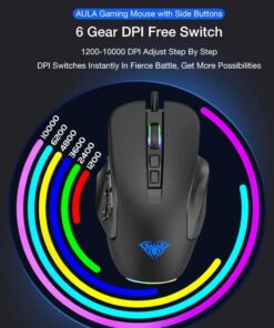 AULA H510 Professional MMO Black Gaming Mouse Wired - Ecomelani