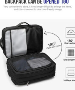 Arctic Hunter B00345 Backpack Expandable Black with USB, audio 15.6