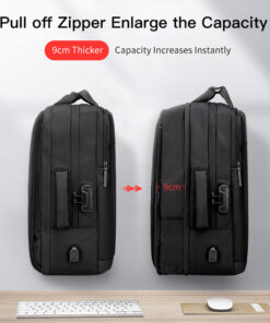 Alternative view of Golden Wolf  Allure Expandable Backpack Black with USB 15.6" & Anti-theft Lock