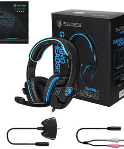 Alternative view of SADES gaming headset SA-708GT, 3.5mm, 40mm, blue