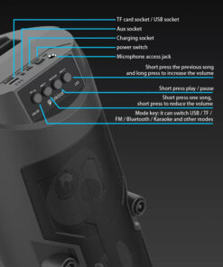 Alternative view of Celebrat Portable Speaker With Microphone OS-09 Bluetooth 10W, FM, USB, AUX