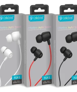 Alternative view of CELEBRAT Earphones Fly 1 with mic, 10mm, 3.5mm, 1.2m, Black