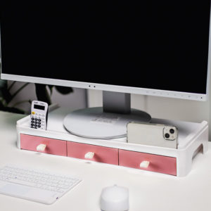 Monitor Stand LFS Comfort Organizer White with drawers