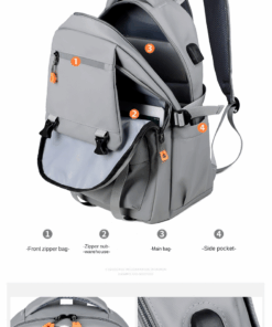 Alternative view of Urban Edge TRAP Backpack Grey 15,6" with USB port