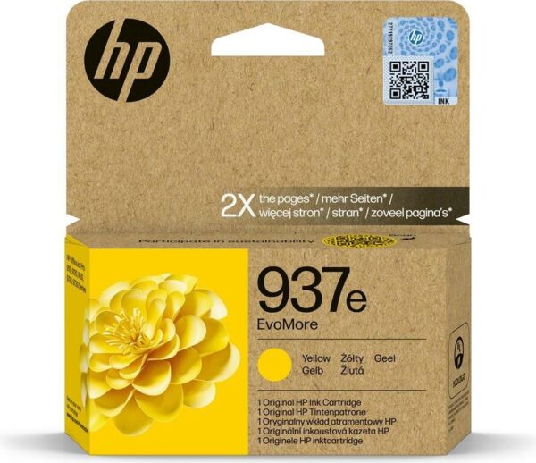 Original Yellow HP 937e EvoMore High Capacity XL Ink Cartridge 4S6W8NE Ecomelani Cyprus