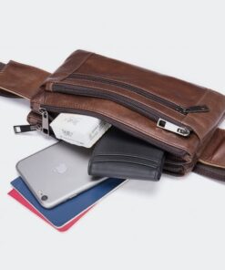 Alternative view of Urban Edge Lille Leather Waist Bag Brown