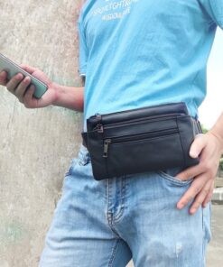 Urban Edge Lille Leather Waist Bag Black Ecomelani Cyprus