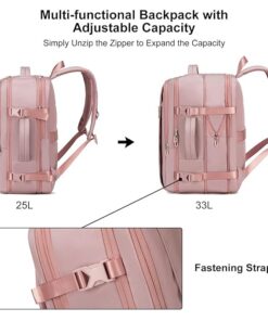 Urban Edge Morocco Backpack Expandable 25L-33L Pink Airline Approved