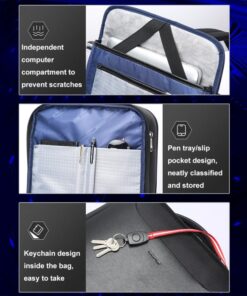 Alternative view of Bopai Houston Leather Laptop Backpack 15.6″